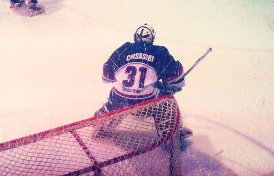 A goalie that loves his hometown so much!