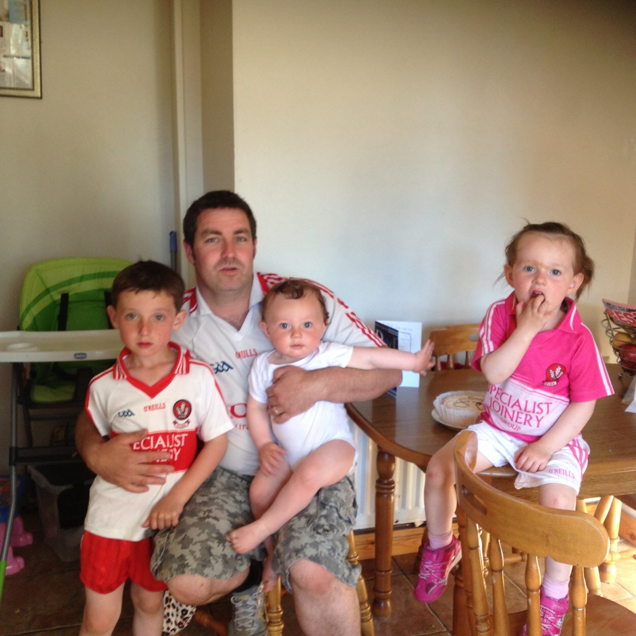 married with 3 children played for cargin gaa club