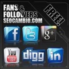 Connseguir gratis más seguidores en Twitter, Facebook, Google Plus, YouTube, SoundCloud, Pinterest y visitas a su web. Registrate ahora: