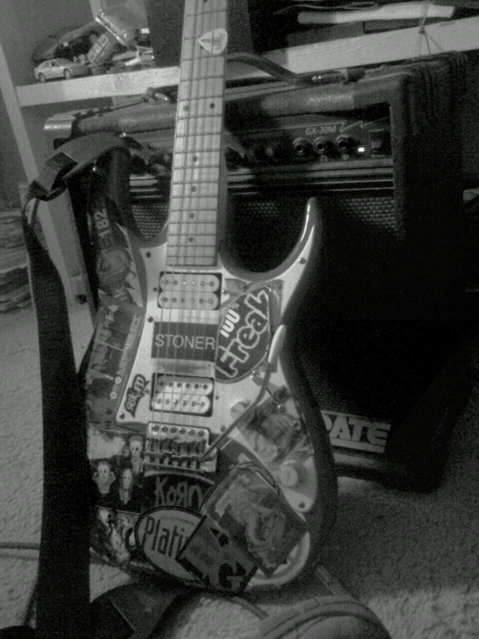 I play guitar, believe that anything is possible and I am a Metal Head, I live in reality..Anyone want to join me?  -Maggot Forever