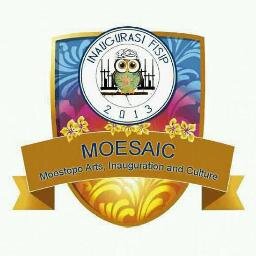 Akun twitter resmi acara Inagurasi FISIP 2013 #moesaic. (Moestopo, Arts, Inauguration and Culture)