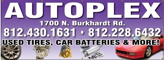 AUTOPLEX YOUR #1 STOP FOR ALL USED TIRE NEEDS. 1700 N. BURKHARDT RD. EVANSVILLE INDIANA 47715