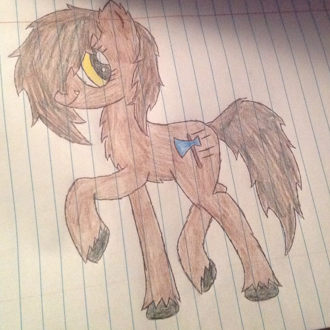 Im a bacca pony that lives in the forest! :D If I'm ever in a fight, I fight with axes! I sometimes slurp up livers! :3 I EAT RAW FISHIES!! ((Writer: Sophia))