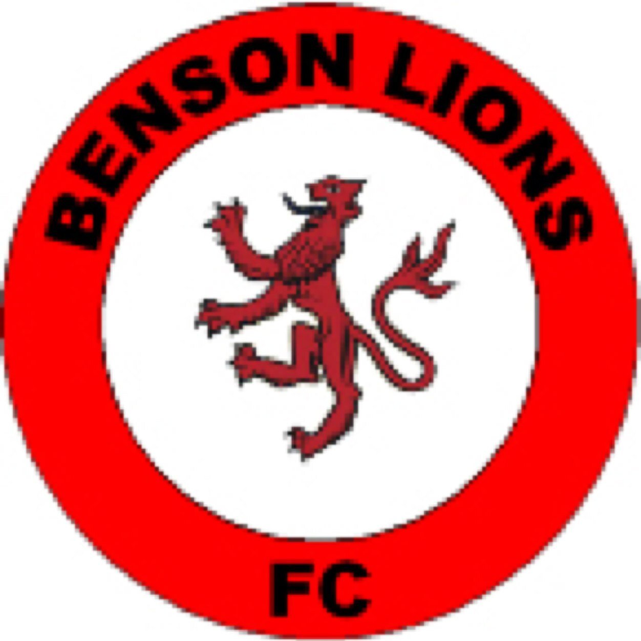 Benson lions Football Club play at RAF Benson in Oxfordshire in the NBFL. Home kit full red away kit green and black. Sponsored by Avanti Wallingford