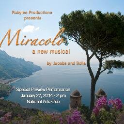 MiracoloMusical's profile picture. New musical by Jarlath Bersanti-Jacobs and Emilio Solla, produced by Kimilee Bryant (Rubylee Productions) Miracolo is just what the doctor ordered!
