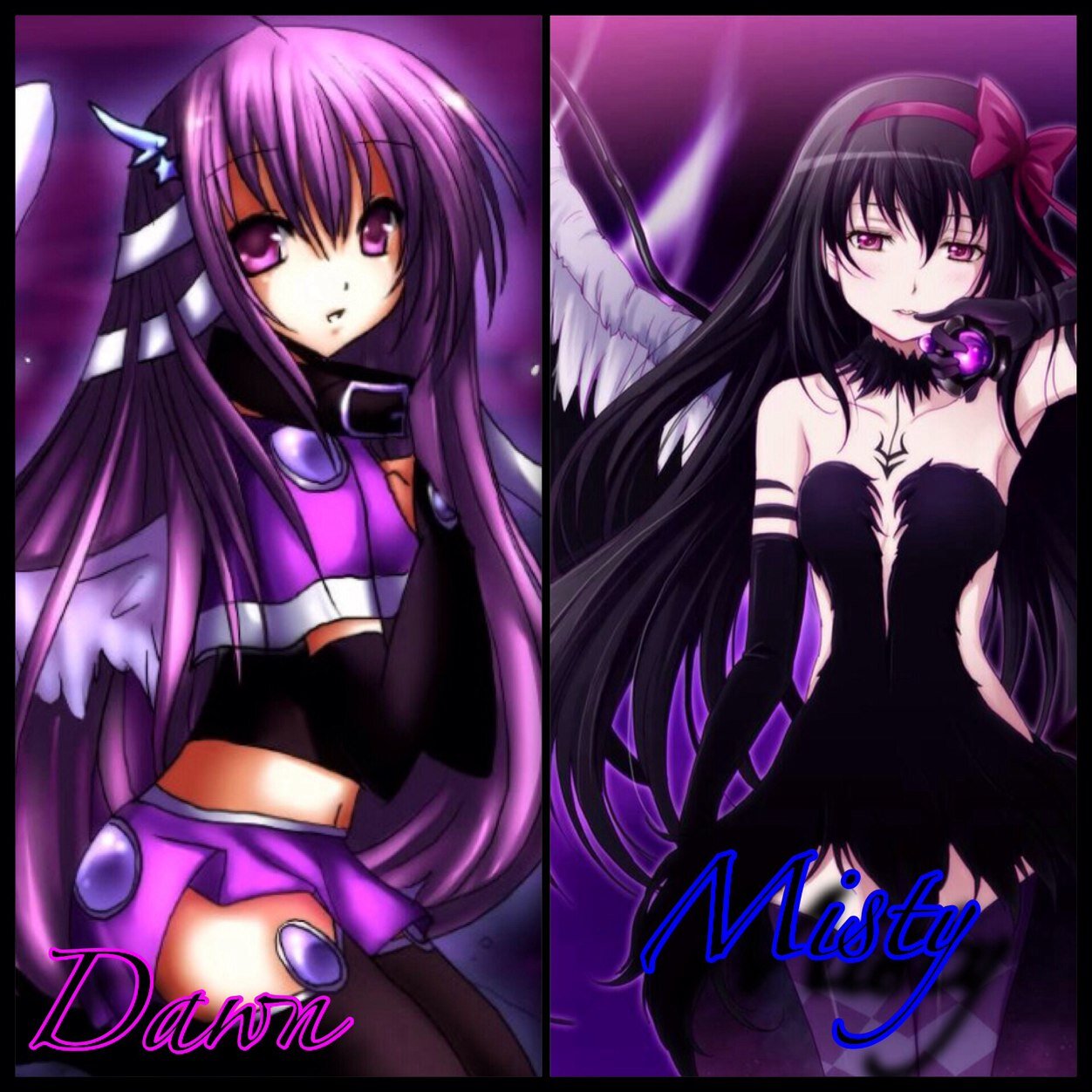 Dawn: a Fallen Angel who loves BVB #Taken #Bi / Misty: half angel half demon 16 mom dawn dad @Phion_P