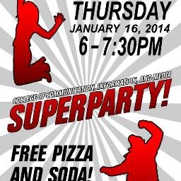 Want to get involved? #SuperParty is here to help! Meet 40+ @BSUCCIM student organizations on the 2nd floor of AJ. Free pizza & soda!