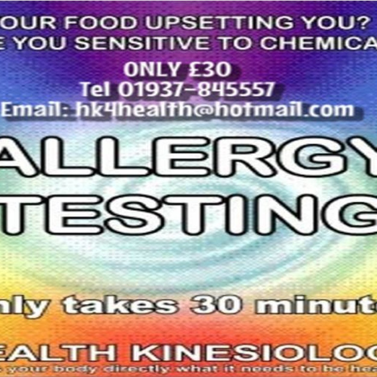 I am a complementary therapist practising Health Kinesiology and Allergy Testing. I like making people well again!