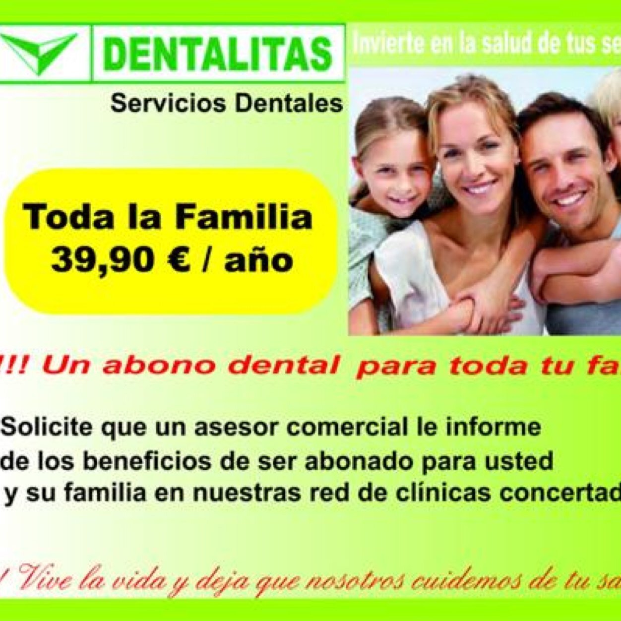 Seguro dental con el respaldo de la Junta De Andalucia. Cuide la salud dental de toda la familia por muy poco dinero