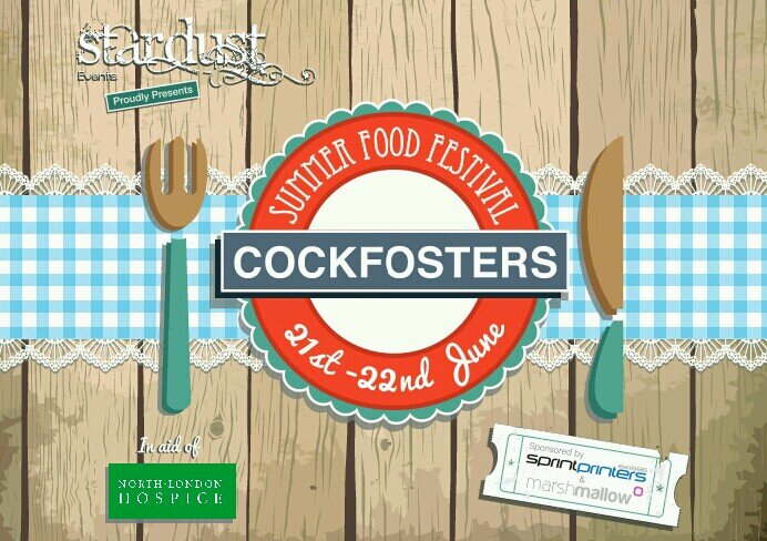 @StardustEvents_ proudly presents a Cockfosters Summer Food Festival next June 2014 in aid of @nlondonhospice sponsored by @sprintprinters & @marshmallow_hub