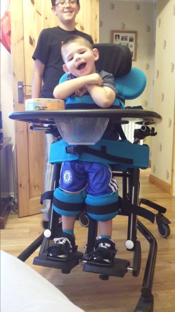 Reg is a 4 yr old who suffered a brain injury resulting in cerebral palsy epilepsy, global delay and visual impairment fundraising for equiptment. #teamreggie