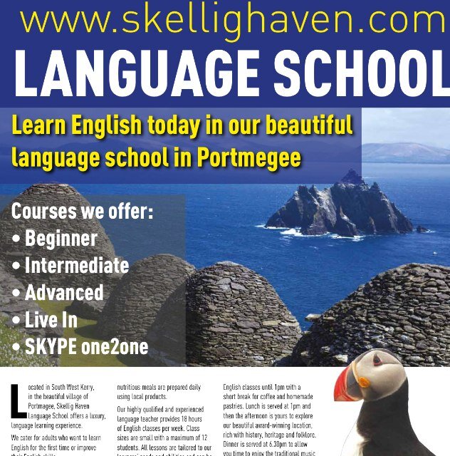 Skellig Haven is a luxury English language school for adults. Based in Portmagee ( Voted Ireland's top tourism town 2012) http://t.co/ZZW5B7nmxy