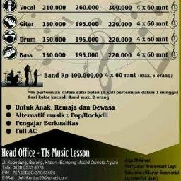 pengenbelajar music?bingung belajar dari apa dan dari mana dulu?mari belajar bersama di TJ's music studio / lesson... telp / sms : 0822 2587 1734 pin : 26b9802a