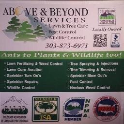 Above And Beyond Services Family Owned & Operated, Arborist; Pest Control,Tree Trimming/Removal,Sprinkler Service, Lawn Care, Wildlife Control, Tree Spraying