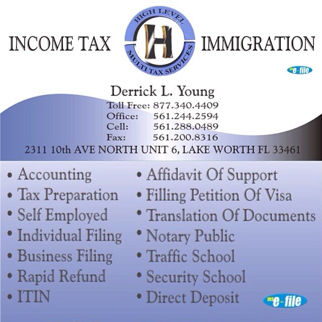 My name is Derrick L. Young I am a certified #tax professional. Call all me today at 561-288-0489, I can help you! I can do taxes from anywhere in the #US!