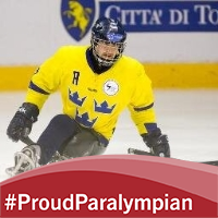 Sledge hockey player #3 in team Sweden and FIFH Malmö. On the  way to #Sochi2014