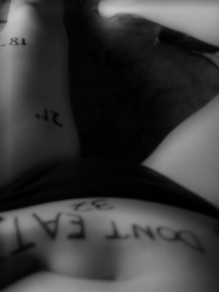Feet together. Thighs apart.