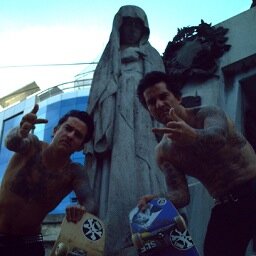 The Godoys are pro-skaters/tattoo artists/inventors/musicians -  Art and Steve Godoy.