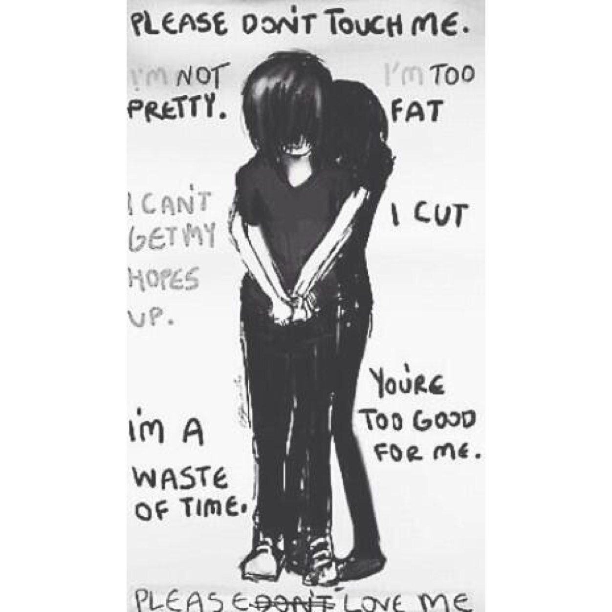 I'm 19, depressed, and self harm. Im here if you want to talk...clean since 5-5-14. Even if I don't tweet much I'm still here