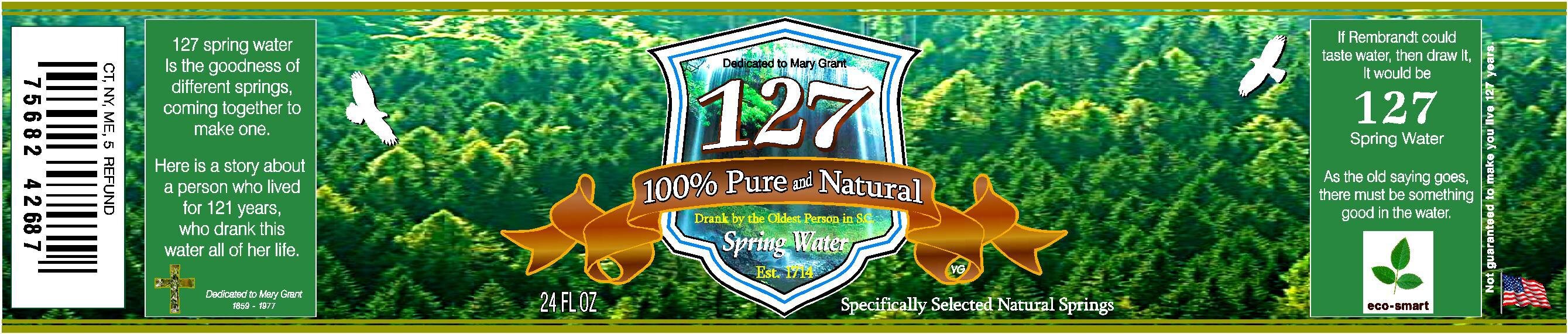 127SpringWater's profile picture. The goal of  127 Springs Water  will be to develop healthy products alongside many services (bottled water, medicine, wellness resorts, etc...)