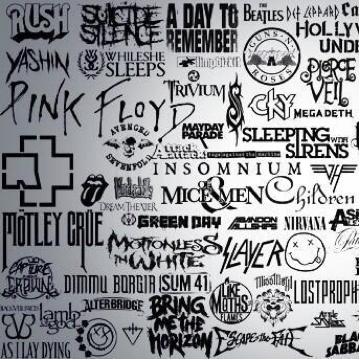 Band members that have been colour-inverted for humour and to look creepy!