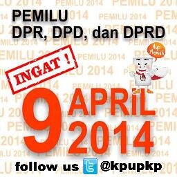 Official twitter KPU Kota Pangkalpinang untuk sosialisasi Pemilu DPR, DPD dan DPRD Tahun 2014