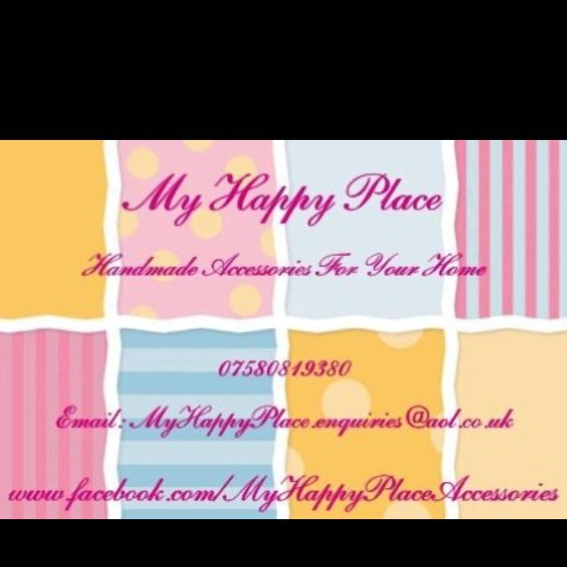 Handmade accessories for your Happy Place! Rag-Rugs, cards, bath salts and more! Email: myhappyplace.enquiries@aol.co.uk