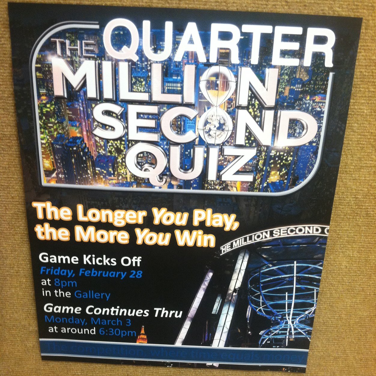 Official Twitter page of PTI's Quarter Million Second Quiz game show. Event takes place June 5-8 under the level 2 pavilion