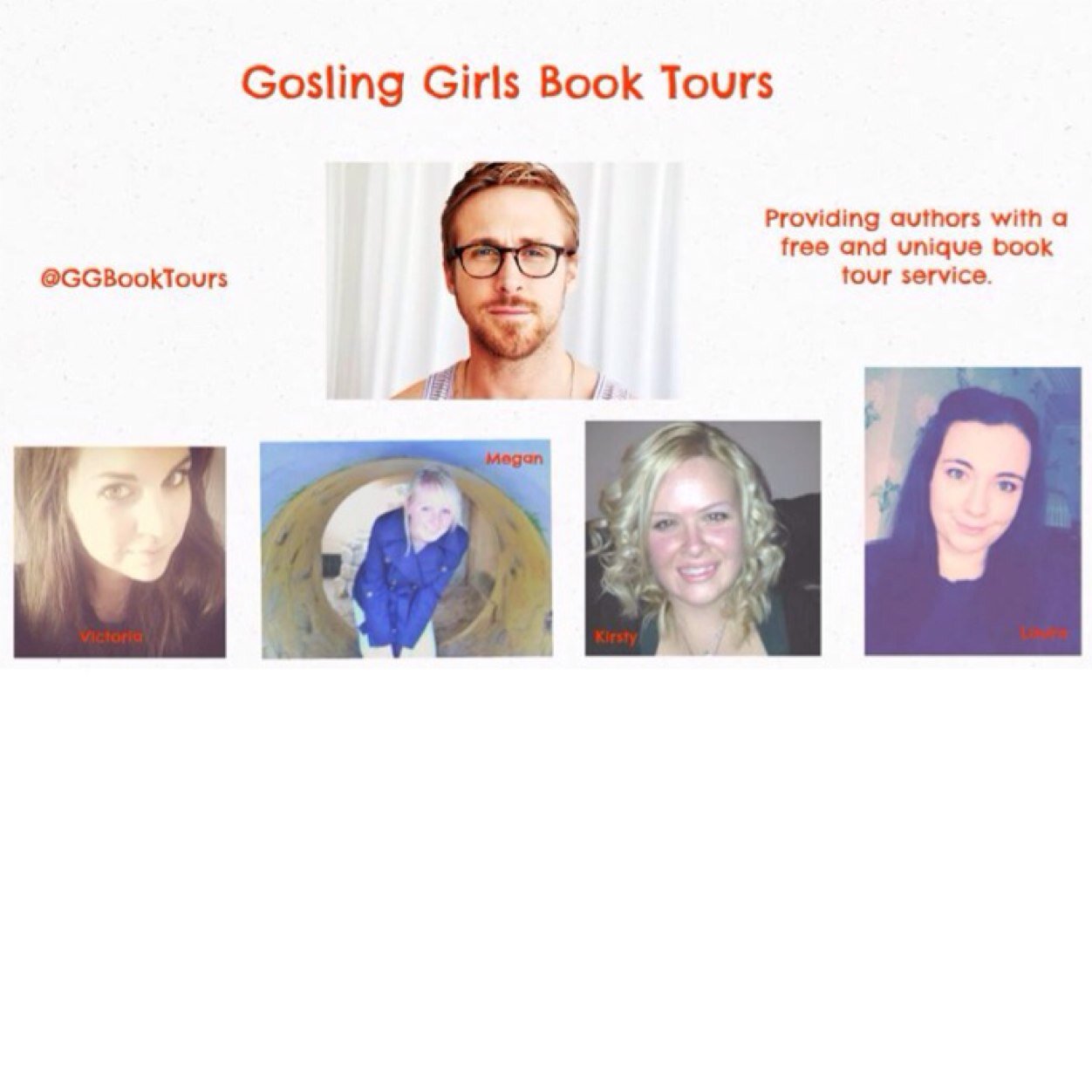 Gosling Girls Book Tours. Run by @arrrgggghhhhhh @lauralovelock @minionsofbooks & @MeganInTheSun :) Email: goslinggirlsbooktours@gmail.com