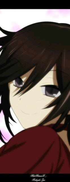 “The Reincarnation of Yuzuriha Aerith that died 1 year ago..and my. Name is Aerith Tsukiyomi..since I lost my Immortality my hair is Brown now..yoroshiku~”