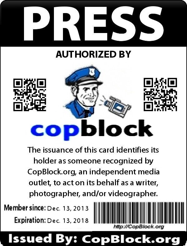 I make the official Cop Block press passes, for any and all affiliates. I can and will also create press passes for any individual or independent media outlet.