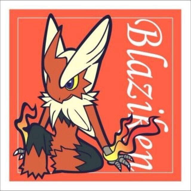 Level 100 Male Blaziken , My moves... Blaze kick , blast burn , sky uppercut , Brave bird , not connected to nintendo... big gamer