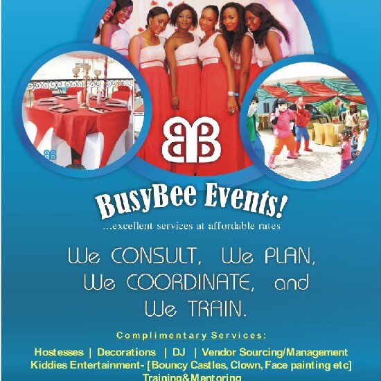 We provide excellent services for all ur event needs. Planning/Management,Trainings &more 08023536467