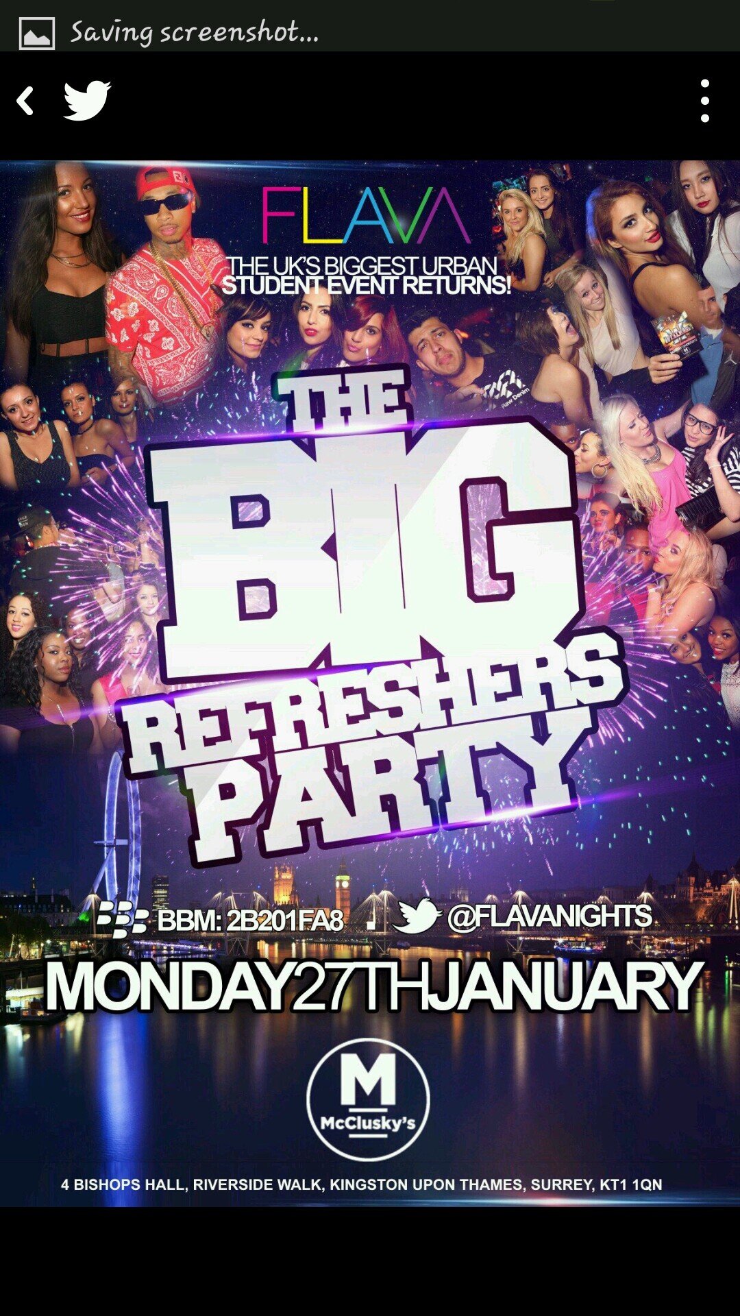 @flavanights kingston biggest urben student rave @mcclusky'skingston