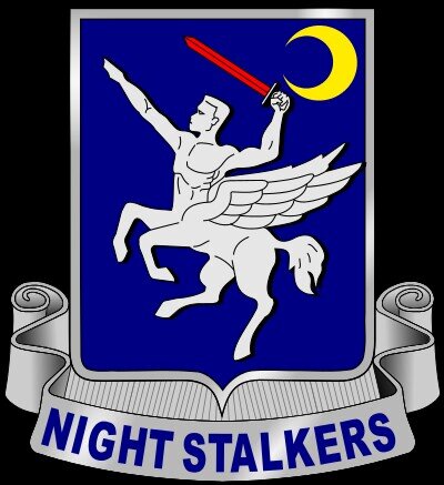 NIGHT STALKERS DON'T QUIT. DEATH WAITS IN THE DARK SIX GUNS NEVER MISS ex Nightstalker 89/2004 Currently un security for war crimes investigations teams & staff