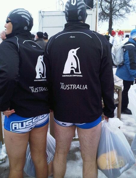 Breaking the ice for Australia at the World Winter Swimming Championships - Riga 2012, Rovaniemi 2014 and Siberia 2016! No wetsuits - it's cool.
