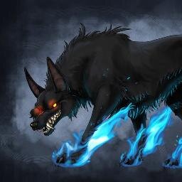 DeathAkuma1019's profile picture. Owners: @knex4545 and @Fluttershy_21. Also loyal to @VincentAkuma664. Still a young Hell hound, But can fight if needed.    Female.
