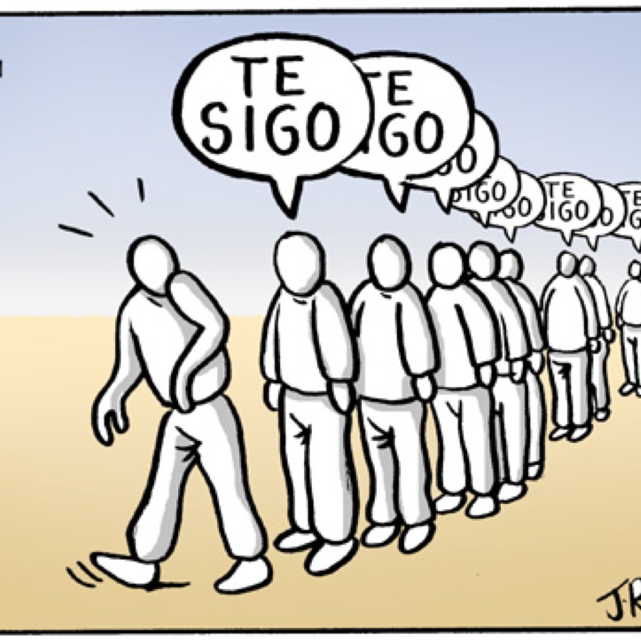 Si no te sigo, no eres nadie.
Si no te sigo, ya es hora de dejar este mundo.
Si no te sigo, es porque eres amigo de Kiko Rivera.