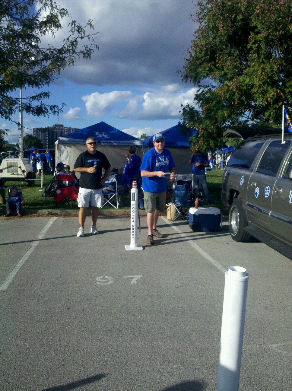 An innovative, creative, and challenging tailgating/backyard game that keeps your favorite canned beverages cold.