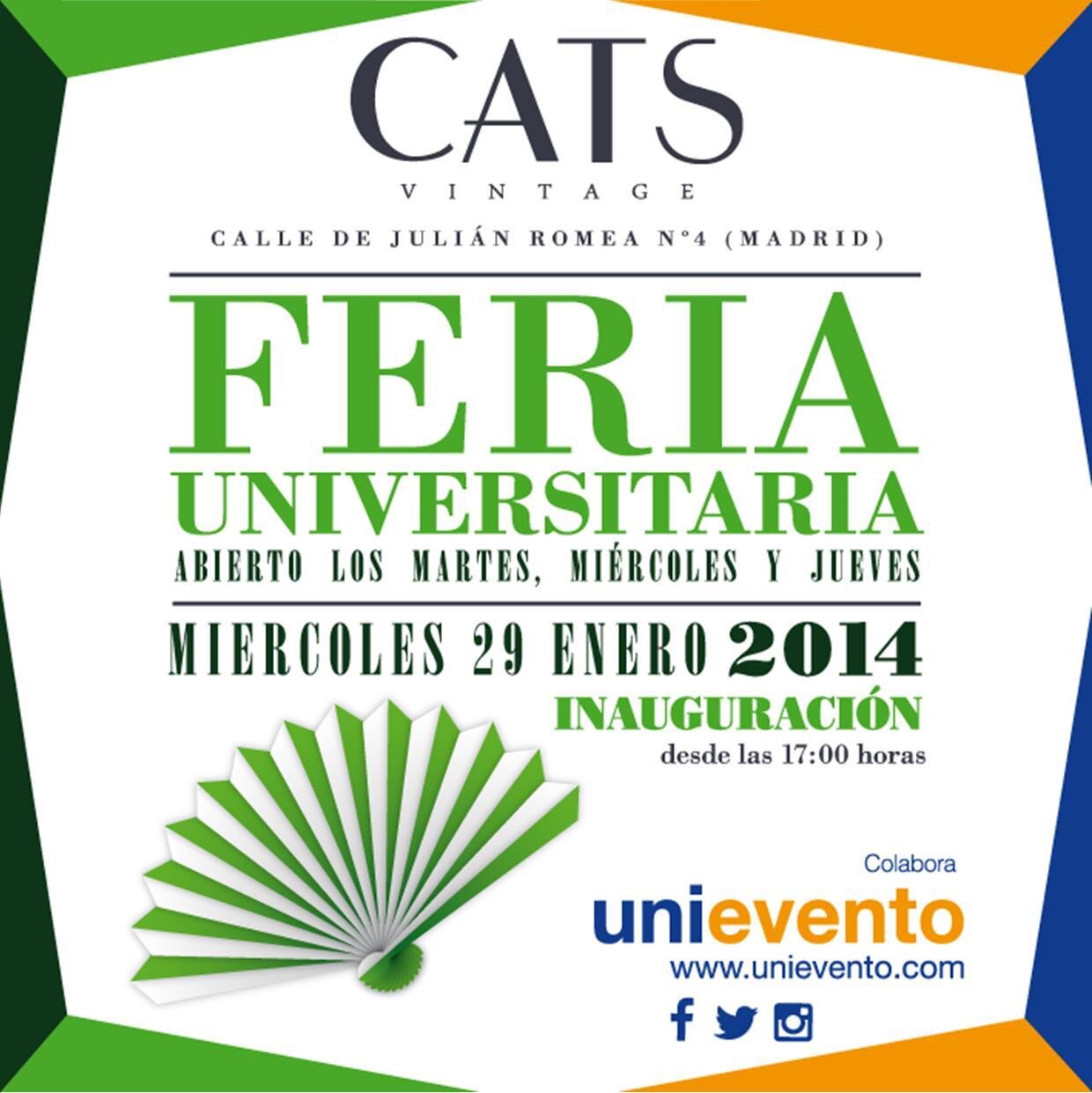 Feria Universitaria en Cats con la colaboración de Unievento. Información detallada todos los días. LISTAS: PATI TORRENTE