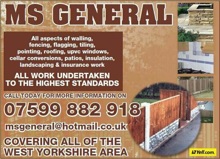 extensions, new builds, garage builds, walling,  upvc windows, fencing and decking, flagging, pointing and much more. 07599 882918