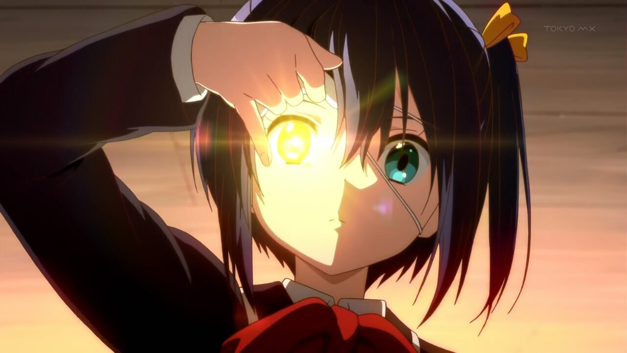 中二病！ cyan coloured eyes, and wears a yellow color contact lens.ゆうたのこいびと。