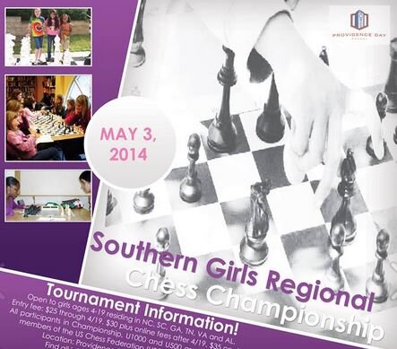 Southern Girls Regional Chess Championship
May 3, 2014
at Providence Day School, Charlotte, NC