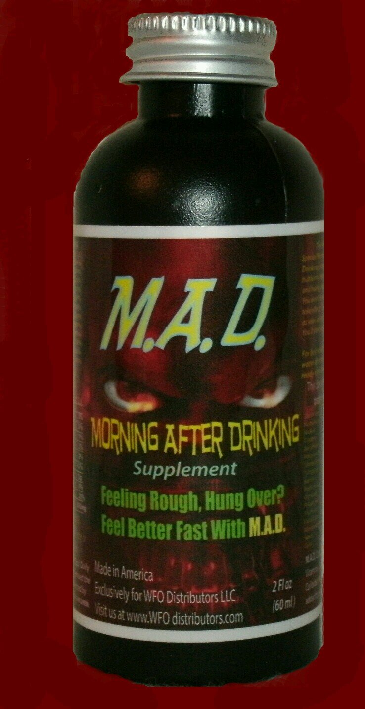 Feeling hungover & tired? MAD will have you feeling great,  FAST!!!!  Packed with only the BEST vitamins & minerals, satisfaction is Guarenteed!!