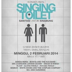 #SingingToilet | 2 Februari 2014 | Graha Bhakti Budaya, TIM.
Konser amal untuk pembuatan sanitasi di tempat pengungsian Sinabung.