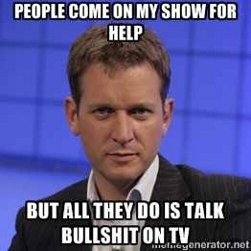 I've got a show where ugly twats get a lie detector test to see if their ugly partner is cheating on them, they also have hideous teeth #RP