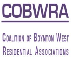 Coalition of Boynton West Residential Assoc #COBWRA Nonpartisan civic org representing residents of greater #WestBoynton since 1981 Likes/follows ≠ endorsement