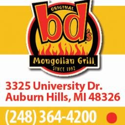 AHBDMONGO's profile picture. Official twitter of Bd's Mongolian Grill Auburn Hills, Michigan! BD's is a fun interactive create your own mongo FEAST dining experience!