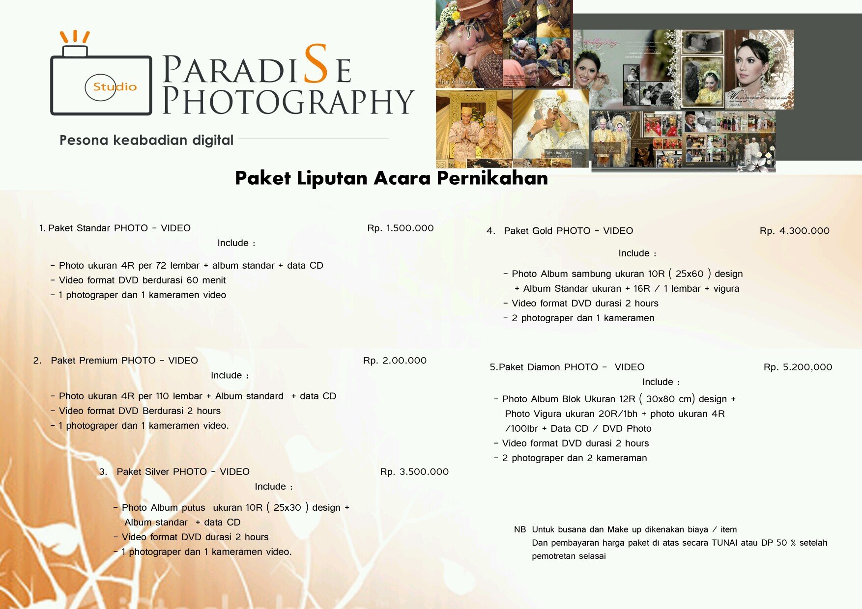 menyediakan jasa video & foto untuk acara wedding,preweed,seminar kantor,aqiqah,ulang tahun..berminat tweet d sini yc...