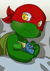 Hi I'm little Raph, I was adopted. i have the most awesomest Mommy:@TMNT_Katie. if you try to hurt her or my family i'll punch you in the nose!